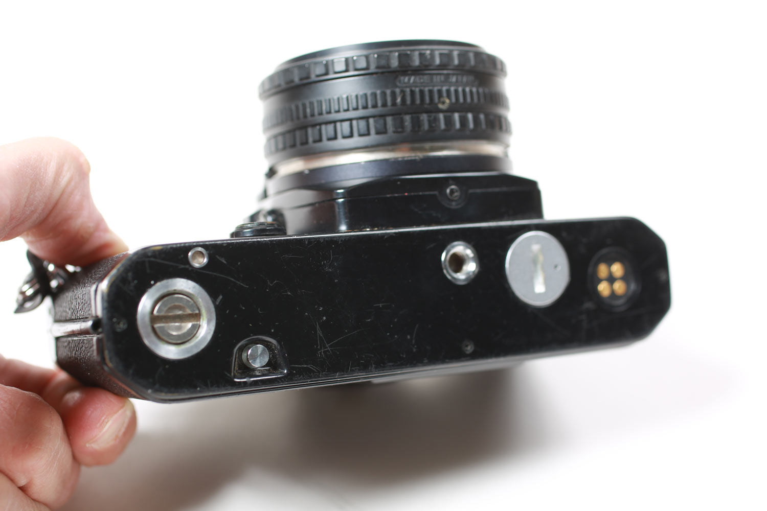 Vintage Nikon FM Black 35mm Film Camera with 50mm F/1.8 Nikon Pancake Lens