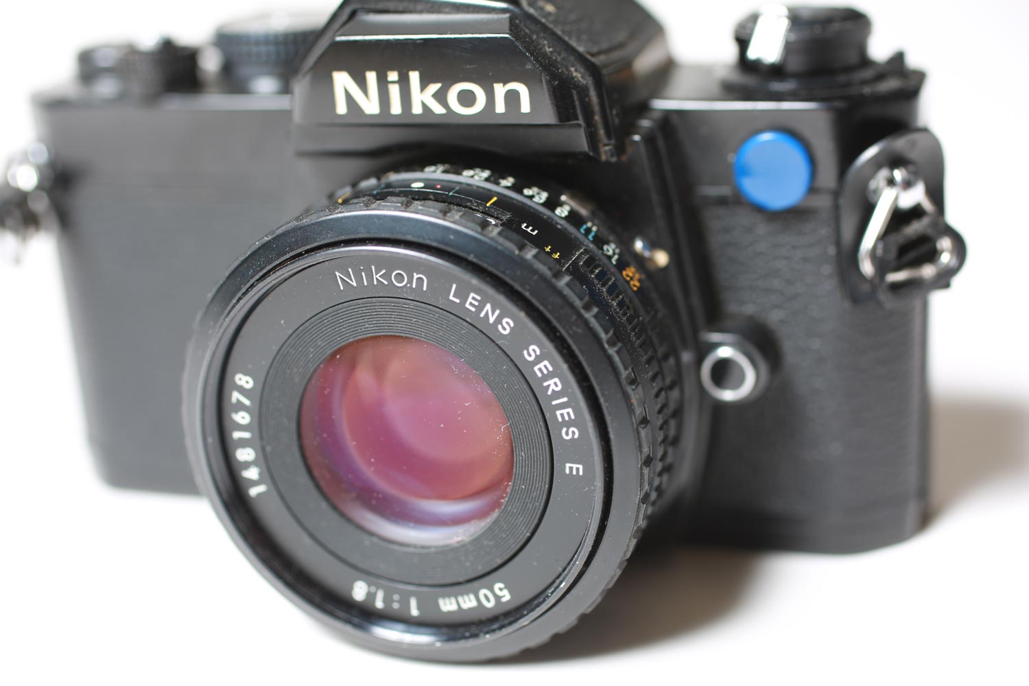 Vintage Nikon FM Black 35mm Film Camera with 50mm F/1.8 Nikon Pancake Lens