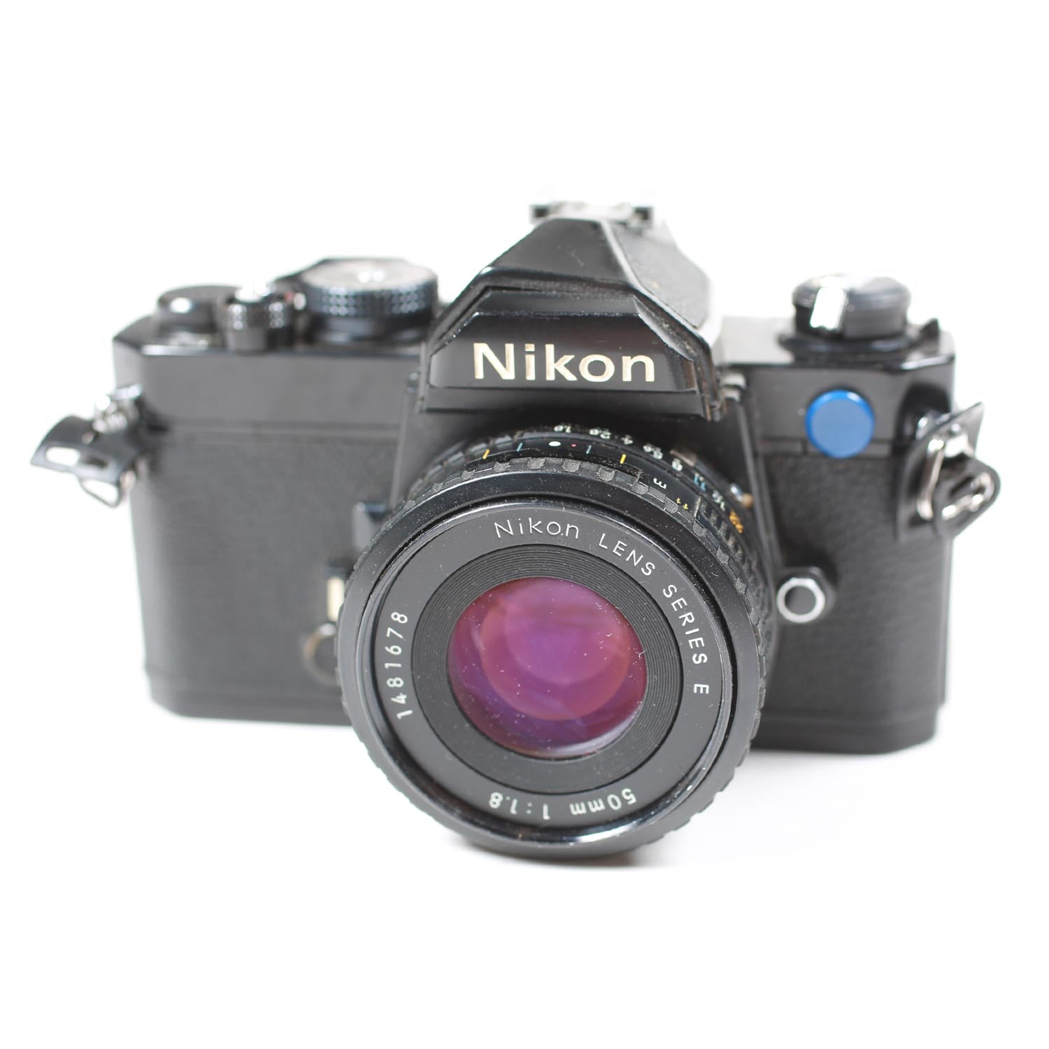 Vintage Nikon FM Black 35mm Film Camera with 50mm F/1.8 Nikon Pancake Lens