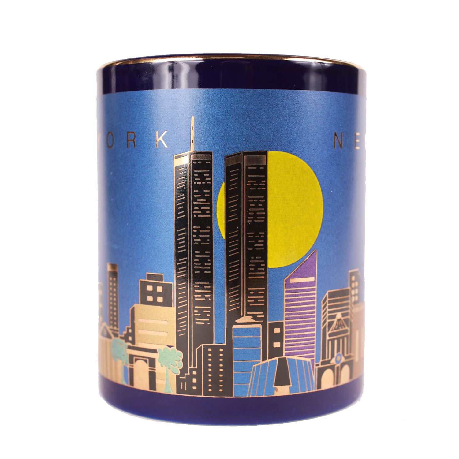 Vintage New York City Twin Towers Coffee Mug Navy