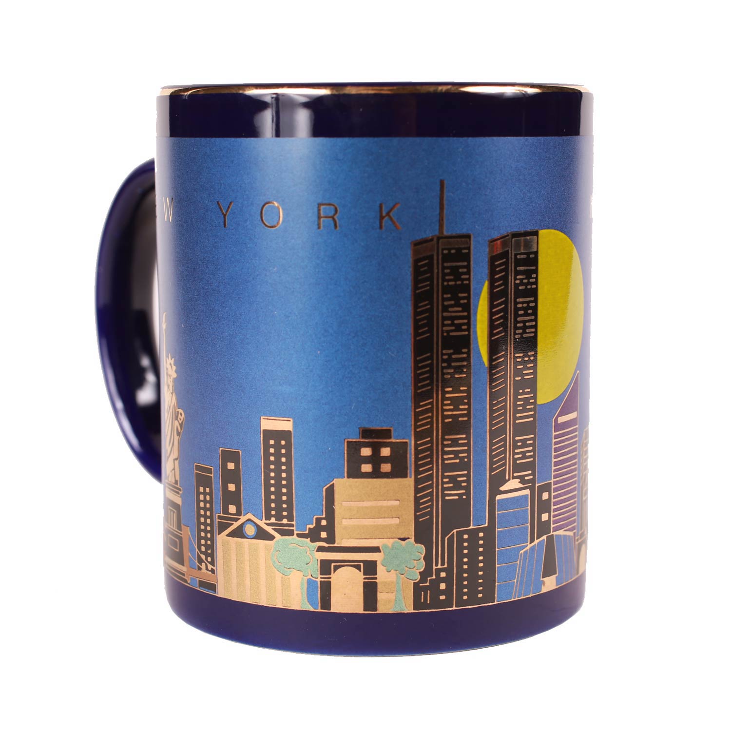 Vintage New York City Twin Towers Coffee Mug Navy