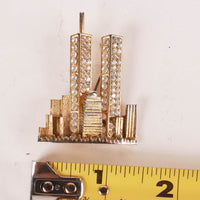 Vintage 1980's NYC Twin Towers Studded Broach Pin