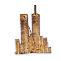 Vintage 1980's NYC Twin Towers Studded Broach Pin