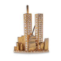 Vintage 1980's NYC Twin Towers Studded Broach Pin
