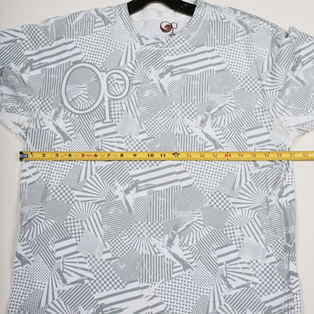 Vintage Ocean Pacific All-Over-Print Tee White L
