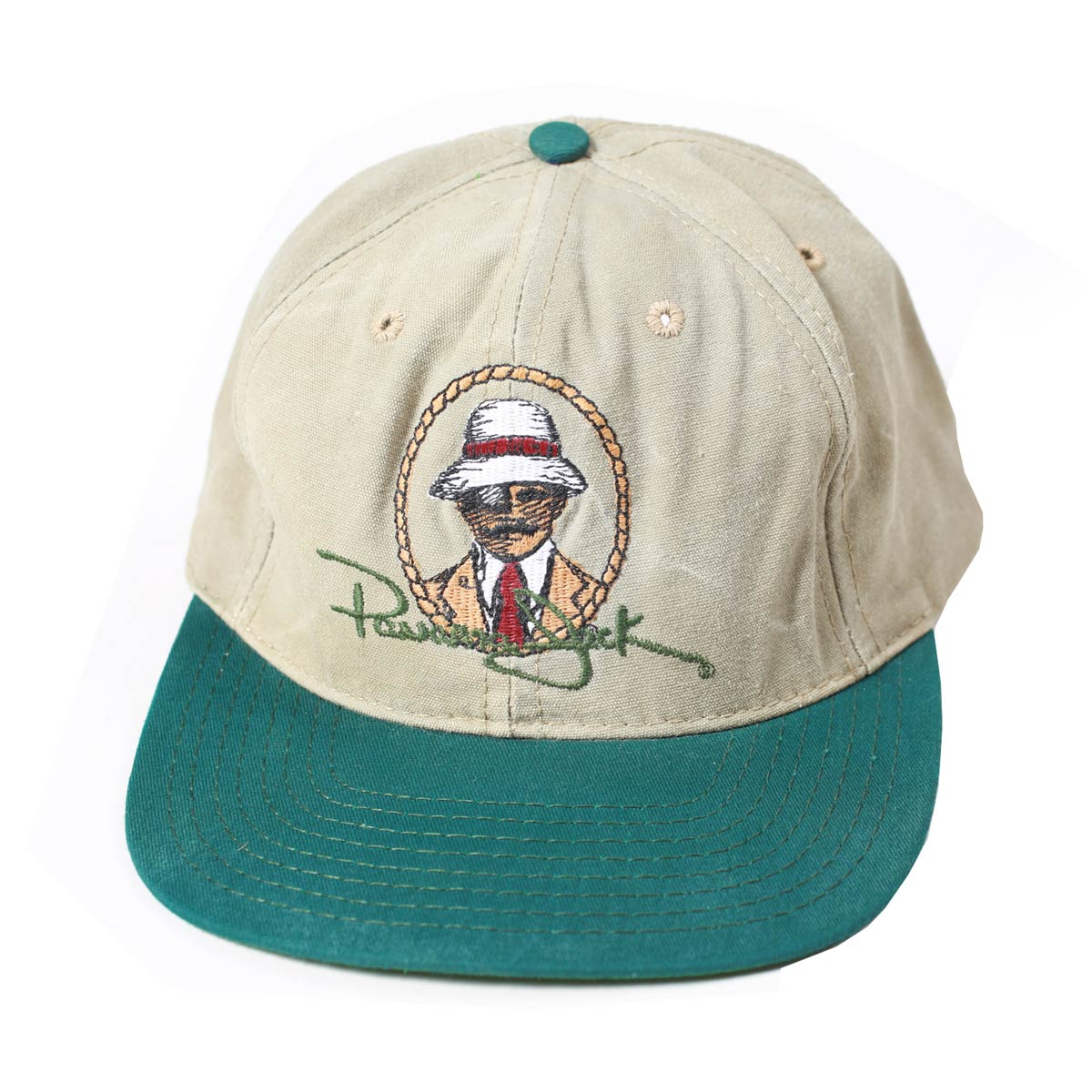 Vintage Panama Jack Snapback Hat Khaki and Green