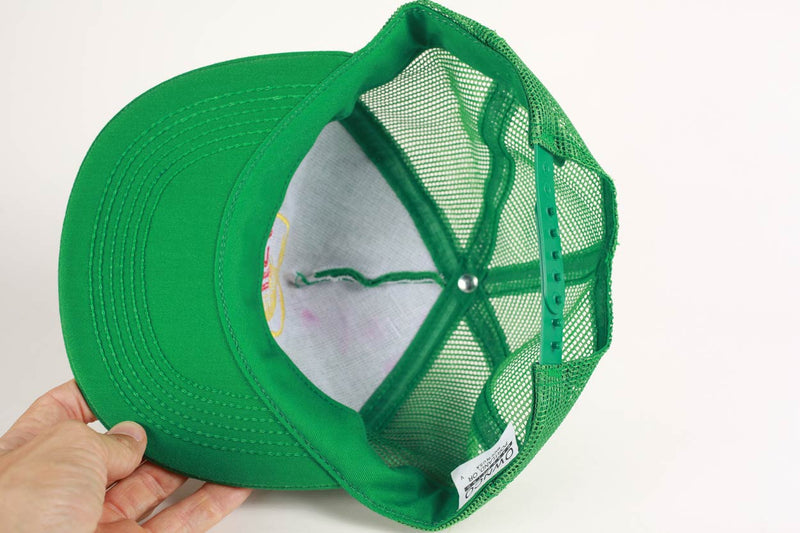 Vintage Pear USA Mesh Trucker Snapback Hat Green