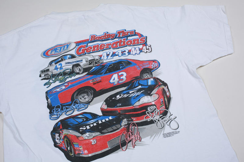 Vintage Petty Generations Nascar Double Sided Tee White XL