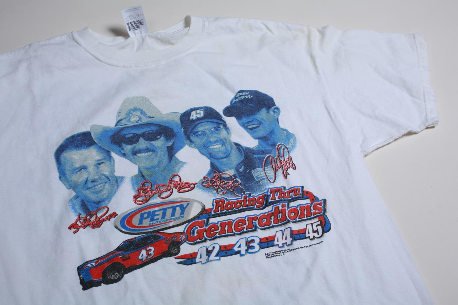 Vintage Petty Generations Nascar Double Sided Tee White XL