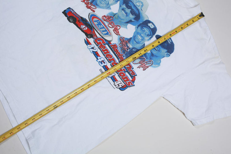 Vintage Petty Generations Nascar Double Sided Tee White XL