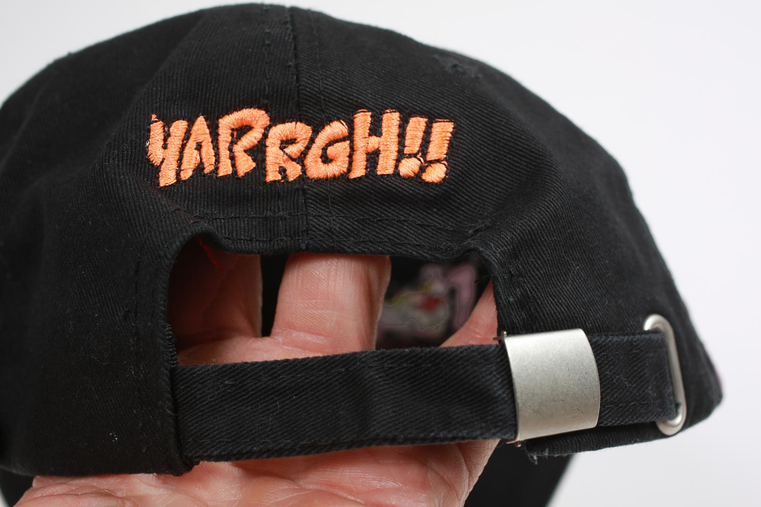 Vintage Pink Panther Embroidered Strap Back Hat Black