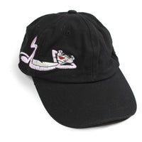 Vintage Pink Panther Embroidered Strap Back Hat Black