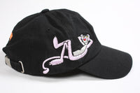 Vintage Pink Panther Embroidered Strap Back Hat Black