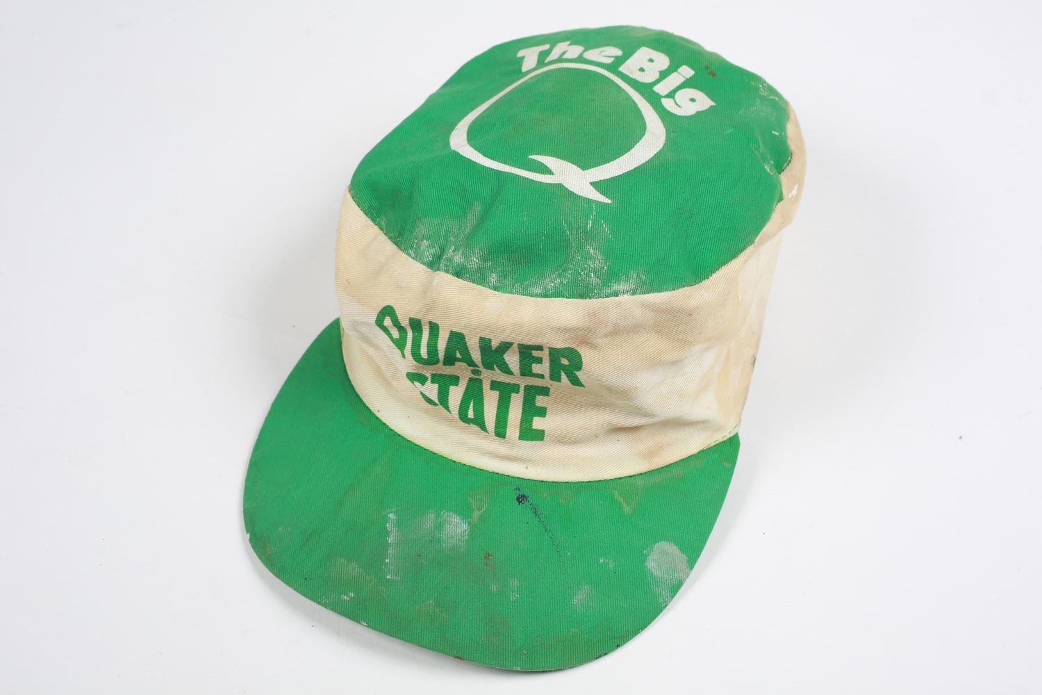 Vintage Quaker State Painters Hat White & Green