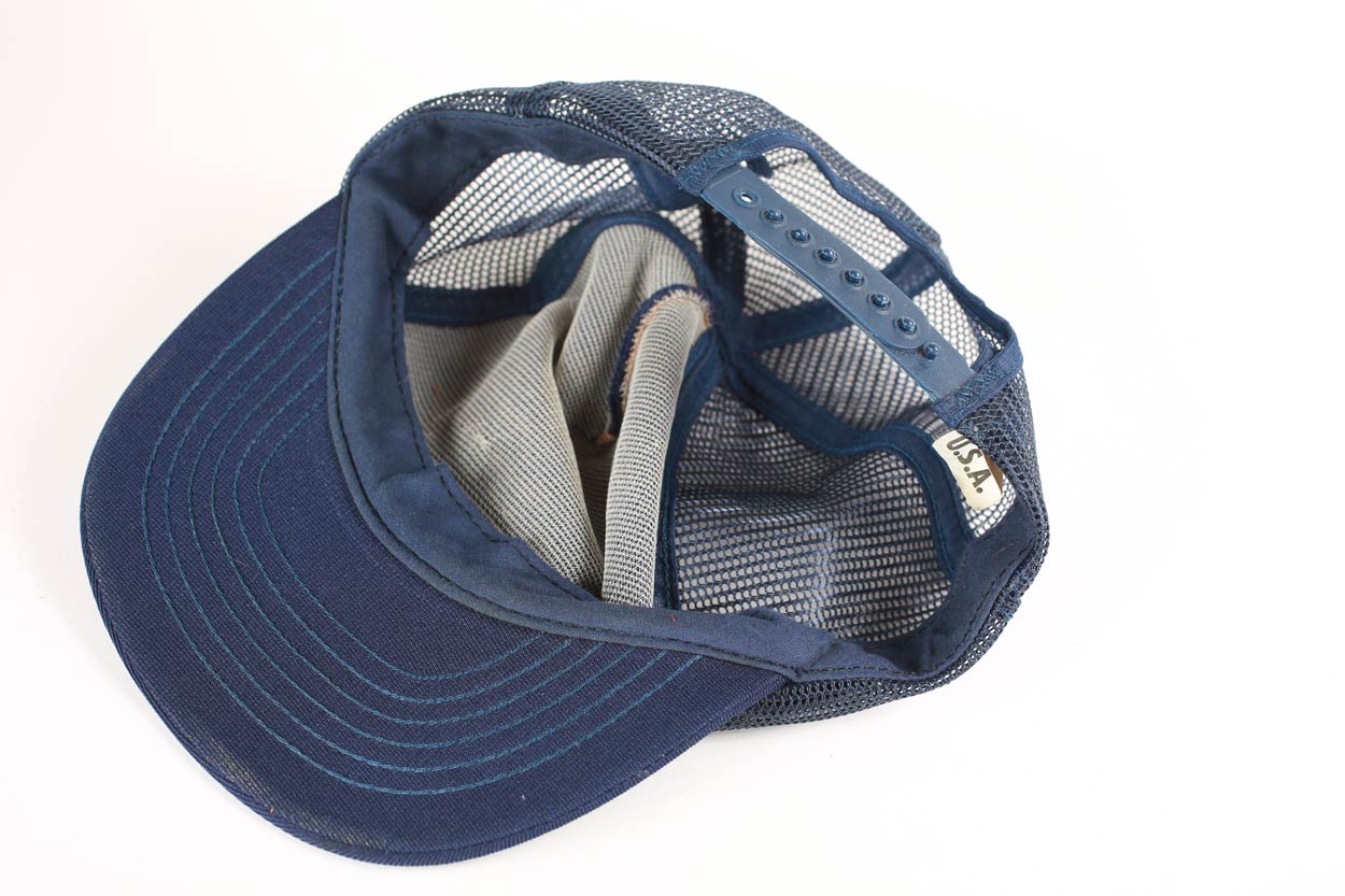 Vintage Radioman RM Mesh Truckers Snapback Hat Blue