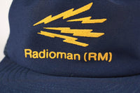 Vintage Radioman RM Mesh Truckers Snapback Hat Blue