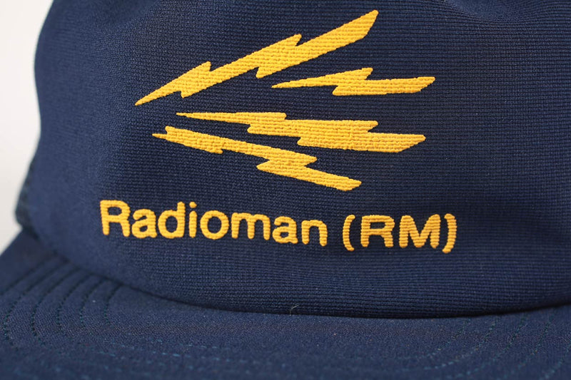 Vintage Radioman RM Mesh Truckers Snapback Hat Blue