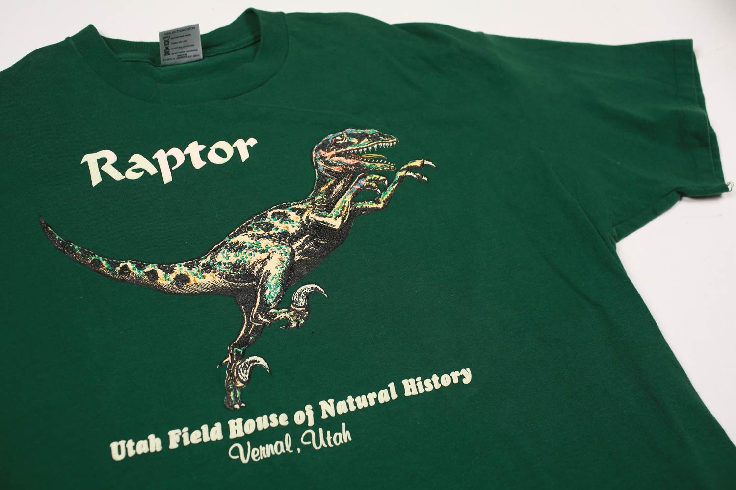 Vintage Raptor Utah Natural History Museum Single Stitch Tee XXL