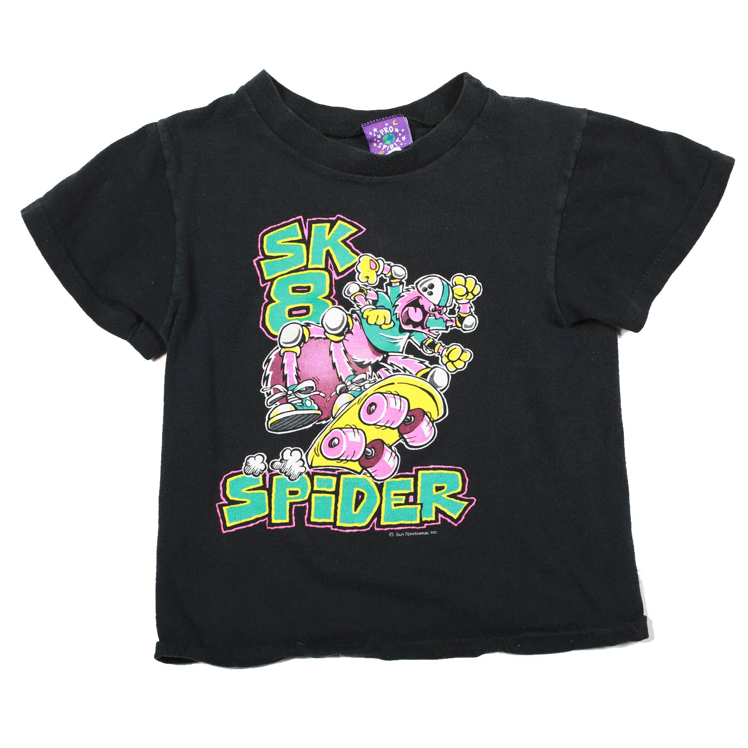 Vintage Skate Spider Kid's Tee Black