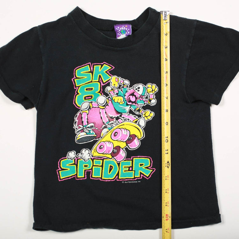 Vintage Skate Spider Kid's Tee Black