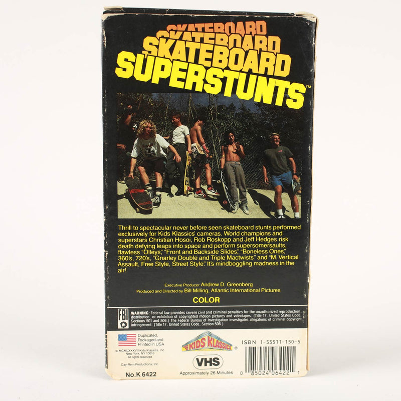 Vintage Skateboard Superstunts VHS Tape 1987