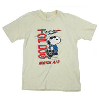 Vintage Snoopy 1980s Air Force Base Tee Yellow M