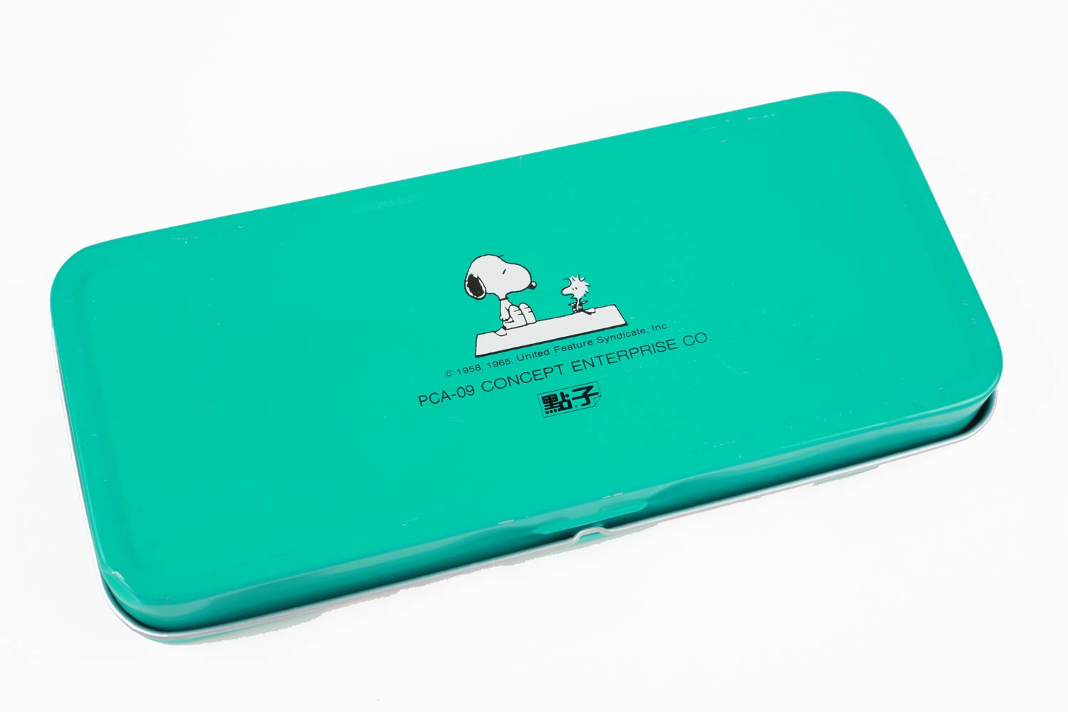 Vintage Snoopy Skateboarding Tin Pencil Case