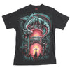 Vintage Spiral Direct Dragon and Wizard Double-Sided Tee M