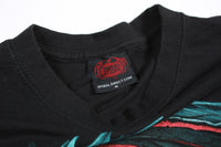 Vintage Spiral Direct Dragon and Wizard Double-Sided Tee M