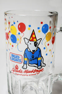Vintage 1987 Bud Light Spuds Mackenzie Beer Mug Glass