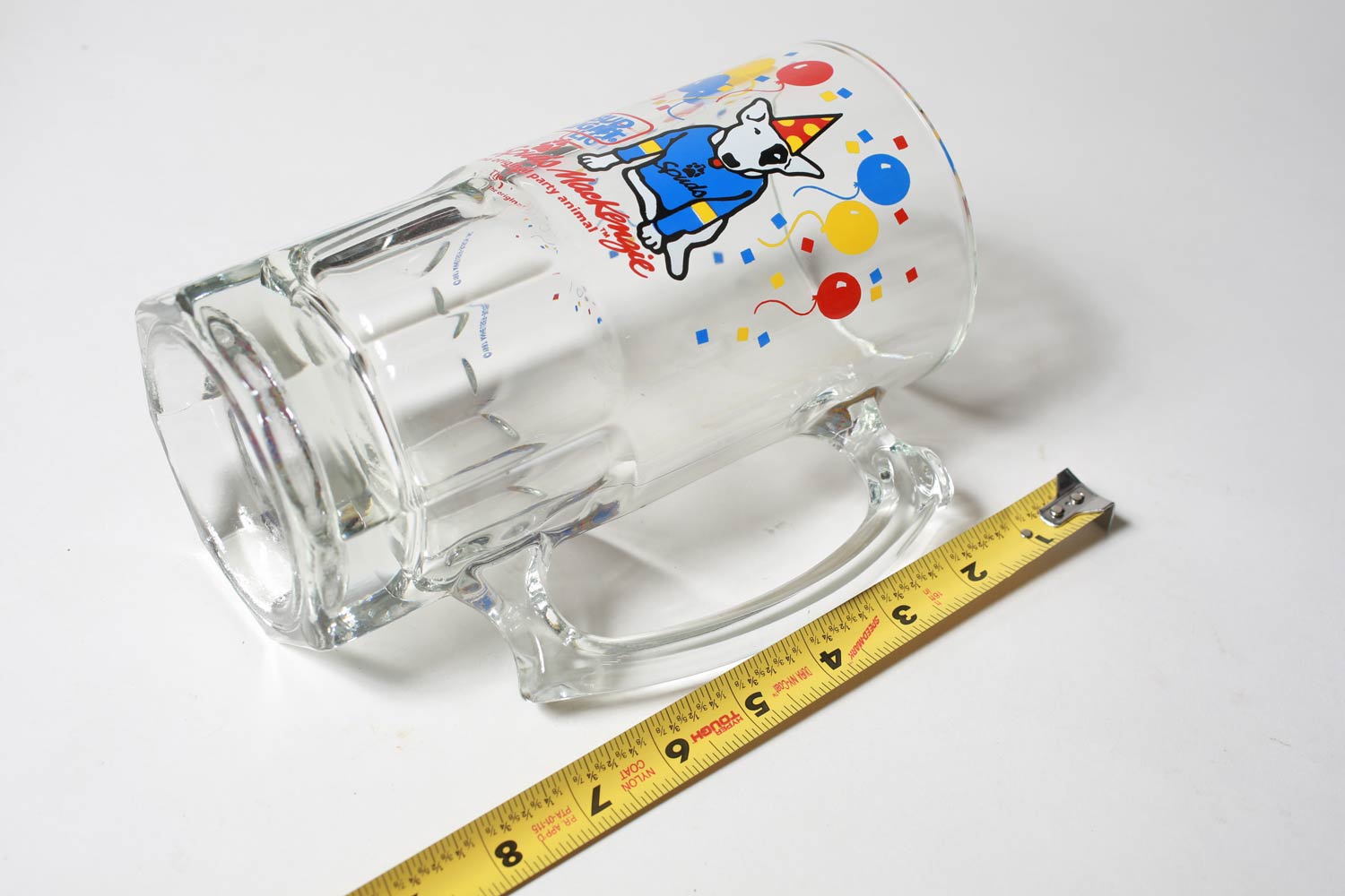 Vintage 1987 Bud Light Spuds Mackenzie Beer Mug Glass