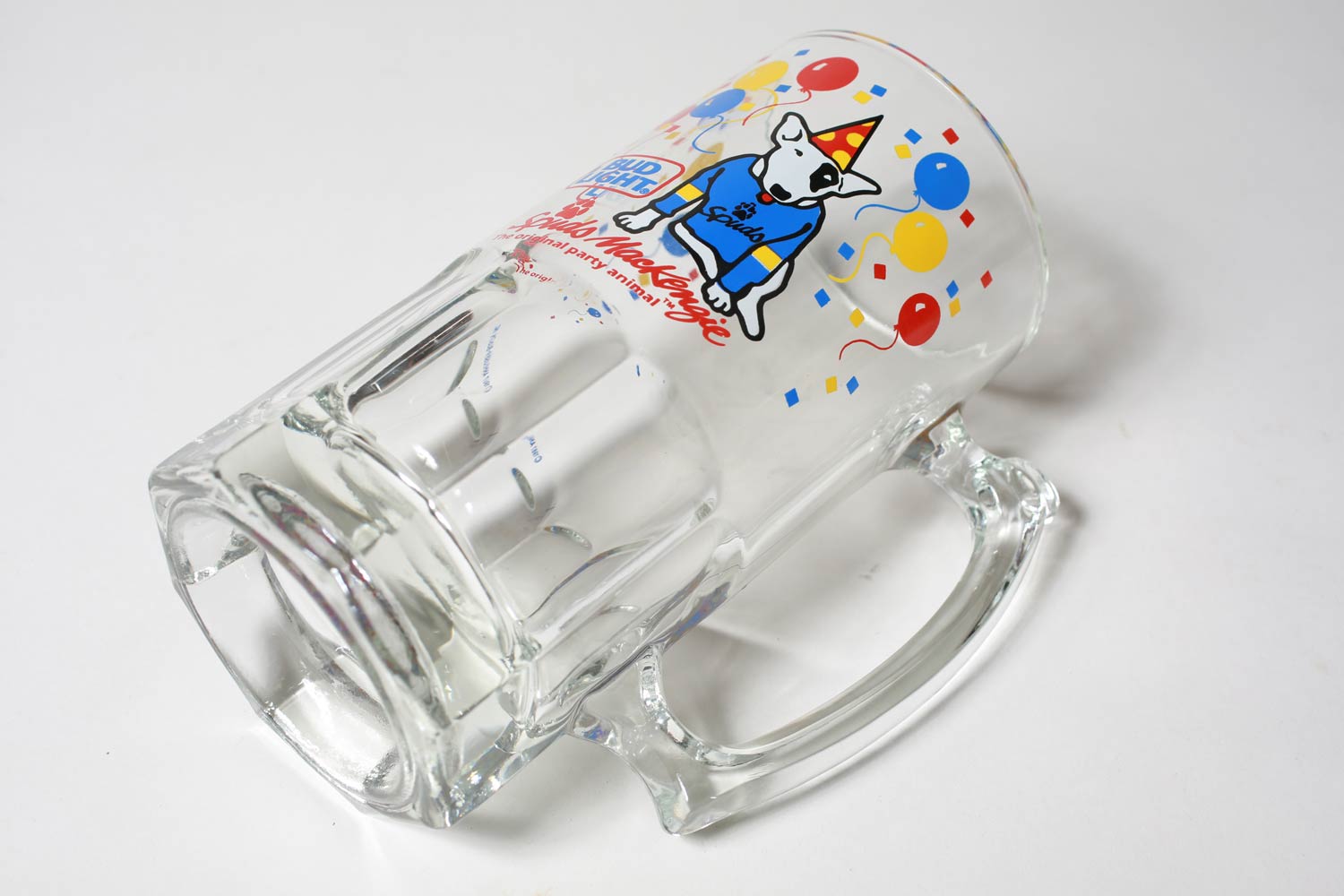 Vintage 1987 Bud Light Spuds Mackenzie Beer Mug Glass