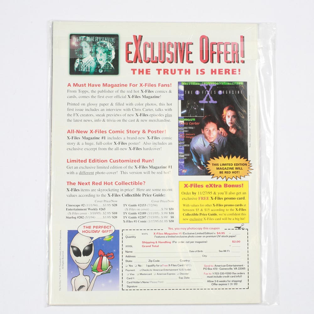 洋書 X-RAY MAGAZINE VOL1 number4 1995 Vintage X-Files Magazine December 1995 Issue #1 – THEORIES OF ATLANTIS