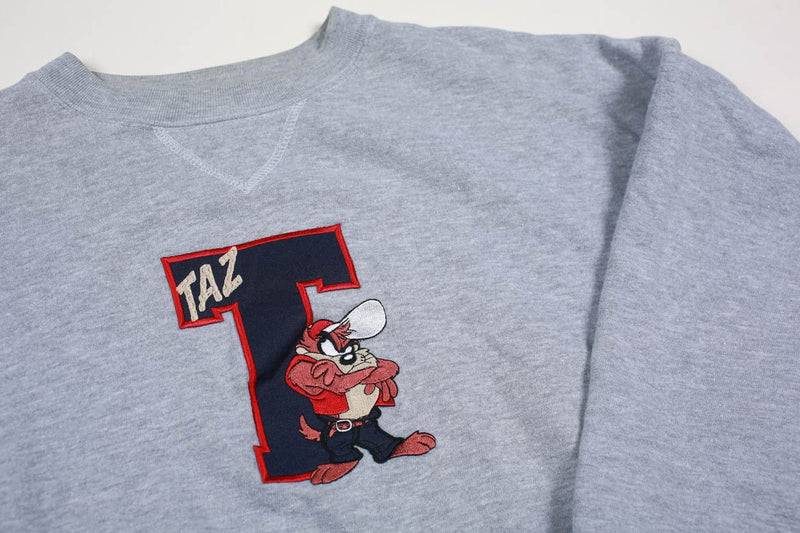Vintage Embroidered Taz Crewneck Sweatshirt Heather XL