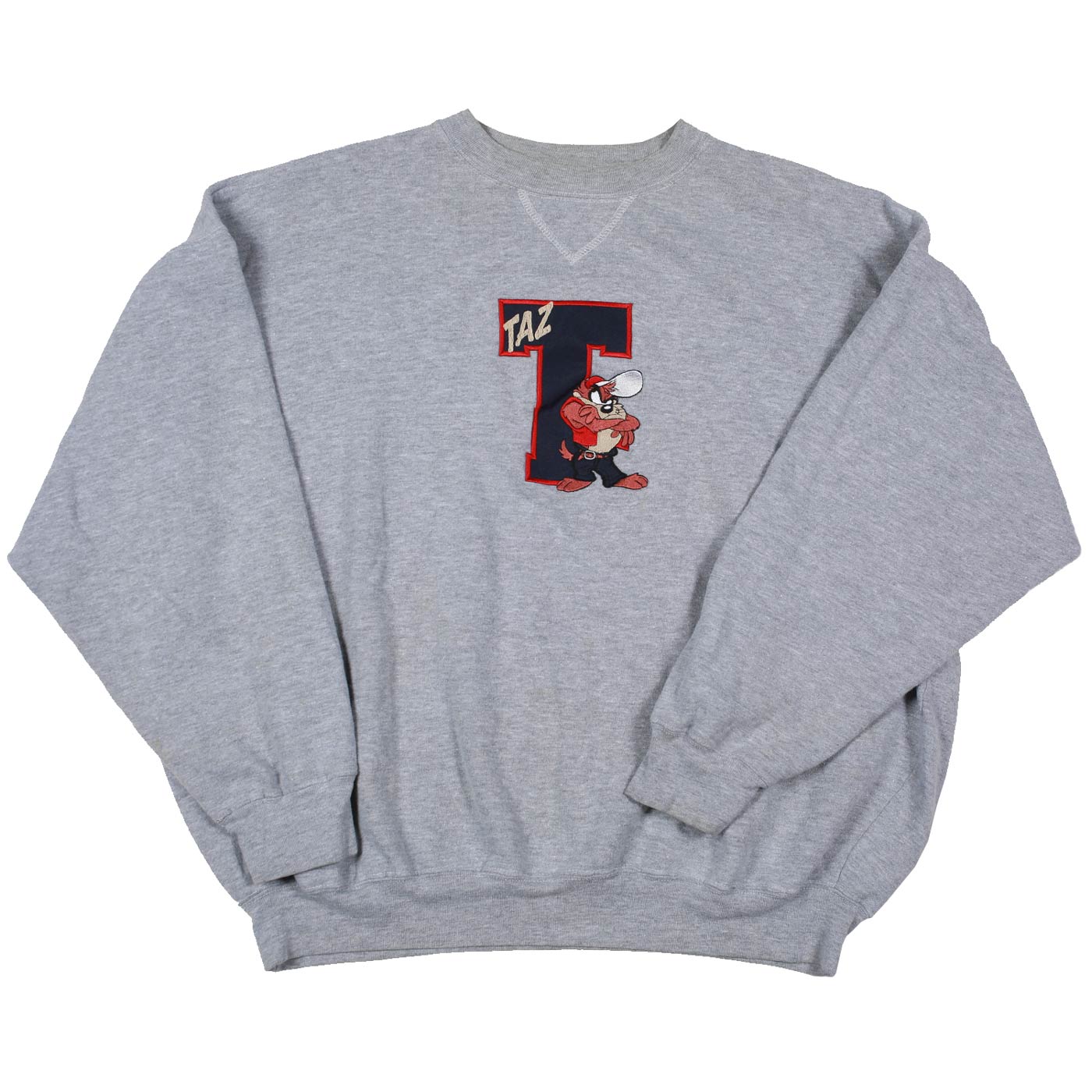 Vintage Embroidered Taz Crewneck Sweatshirt Heather XL