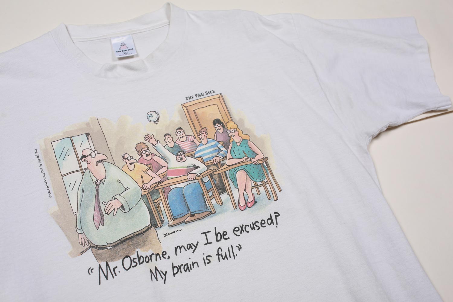 Vintage The Far Side Classroom Tee White XL