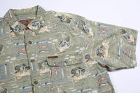 Vintage Whitetails Button-Up Fishing Shirt L