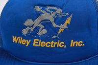 Vintage Wiley Electric Trucker Snapback Hat Royal Blue