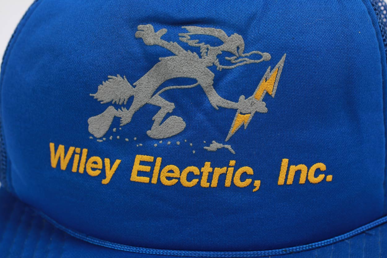 Vintage Wiley Electric Trucker Snapback Hat Royal Blue