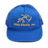 Vintage Wiley Electric Trucker Snapback Hat Royal Blue