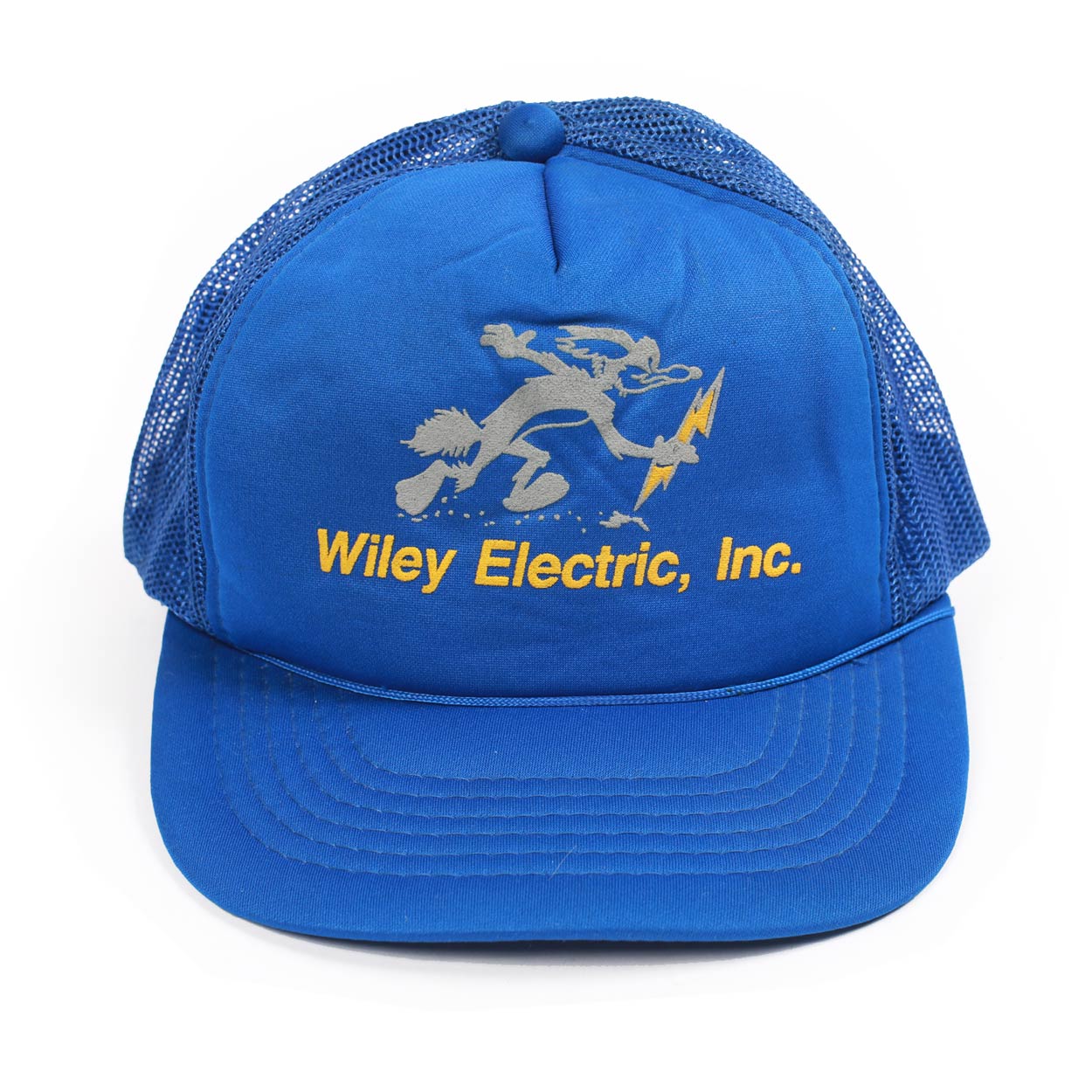 Vintage Wiley Electric Trucker Snapback Hat Royal Blue