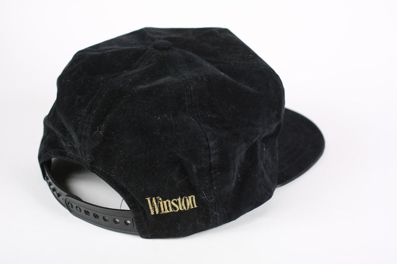 Vintage Winston Cigarettes Embroidered Snap Back Hat Black