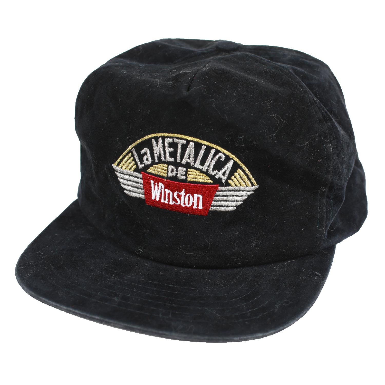 Vintage Winston Cigarettes Embroidered Snap Back Hat Black