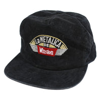 Vintage Winston Cigarettes Embroidered Snap Back Hat Black