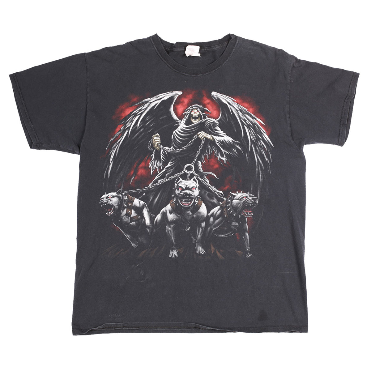Vintage Y2K Grim ReaperWith Hell Hounds Tee Black L