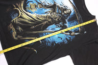 Vintage Skeleton Night Reaper Y2K Affliction Style Tee Black XL