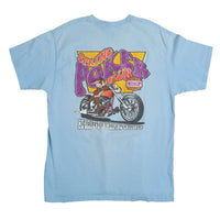 Vintage Wile E Coyote Motorcycle Tee Light Blue L