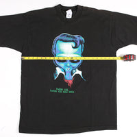 Vintage Alien Elvis Tee Single Stitch Black XL width measurement

