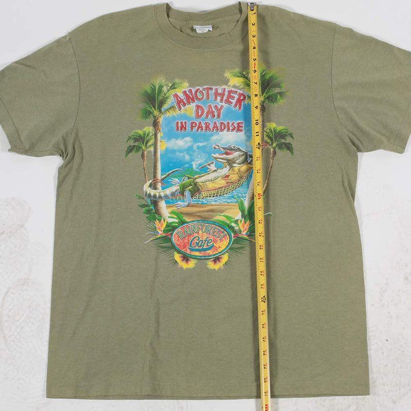 Vintage Rainforest Cafe Tee Sage XL Length