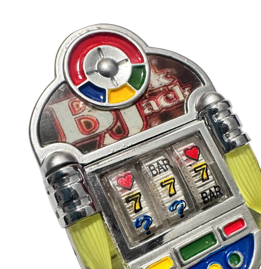 Vintage Slot Machine Flashing Novelty Butane Lighter front detail